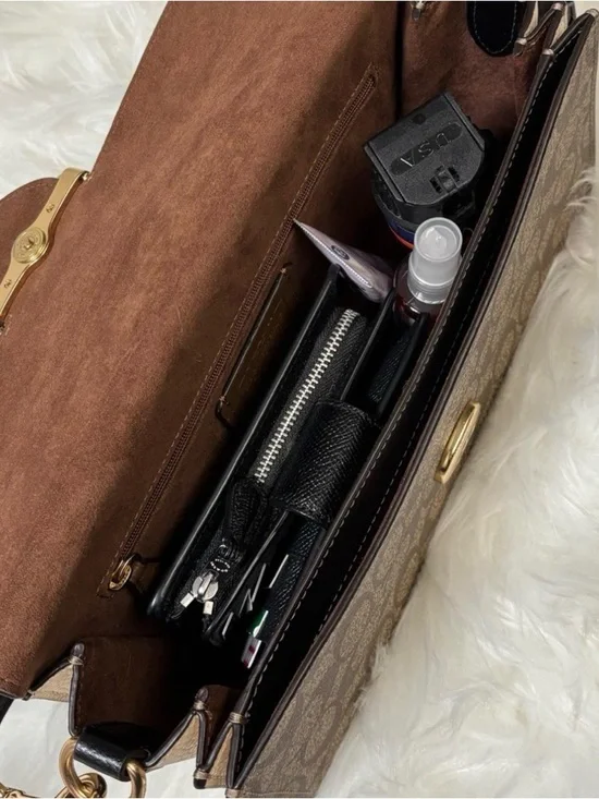 Coach Brown Signature Canvas & Leather Shoulder Bag with Black Strap - Picture 2 of 4